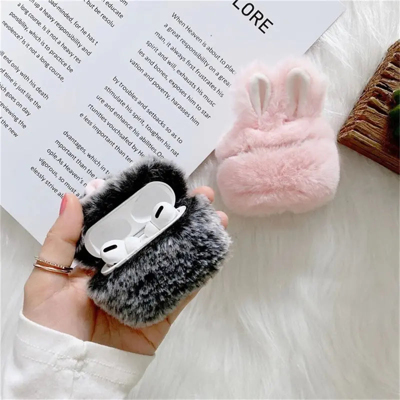 Plush Bunny Airpods Case