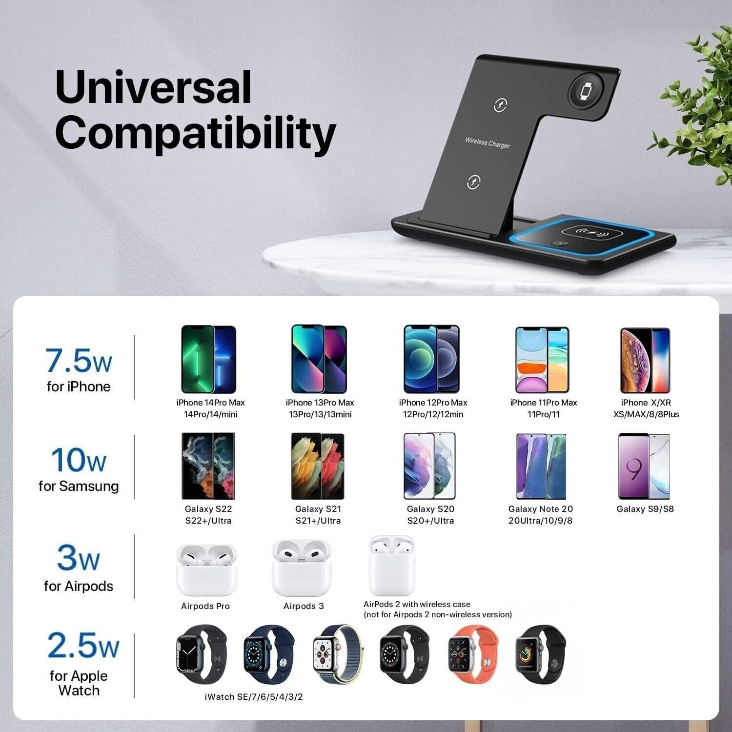 InstantComfort™ 3 in 1 Wireless Charger Charging Station 