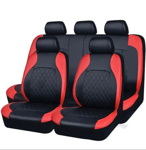 9-Pcs/Set Car Seat Cover Universal PU Leather Car Seat Cushion Front Rear Seat Full Protection Seat Pad for 5-Seater Cars