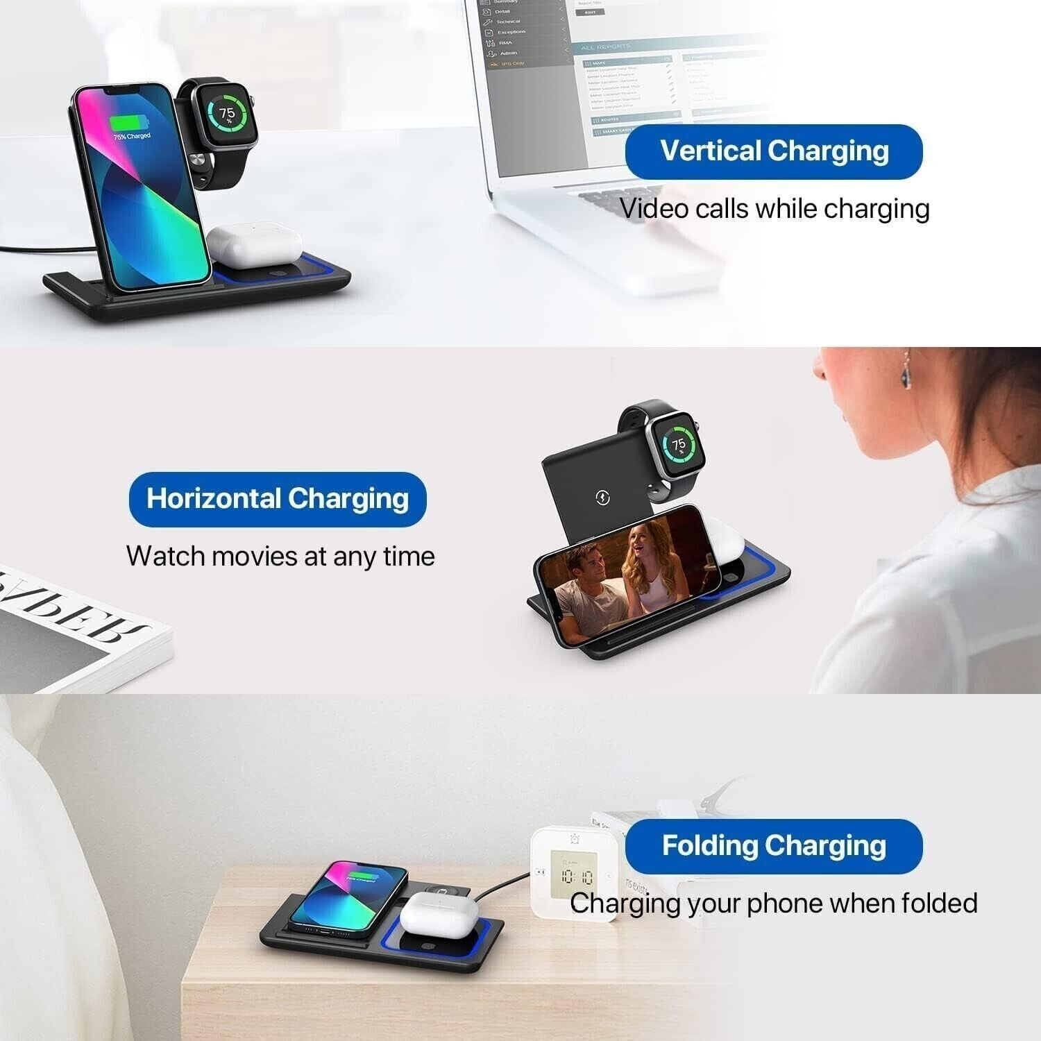 InstantComfort™ 3 in 1 Wireless Charger Charging Station 